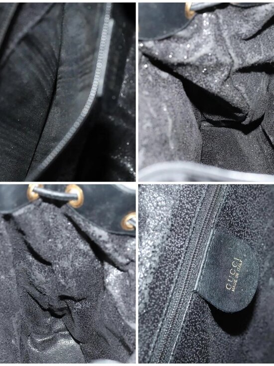 GUCCI Bamboo Backpack Leather Black Auth th5812 main image 15